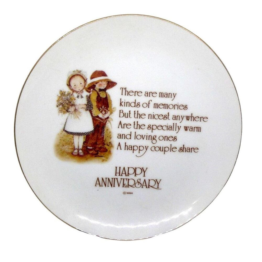 Lasting Memories Happy Anniversary Holly Hobbie Porcelain Decor Plate Vintage